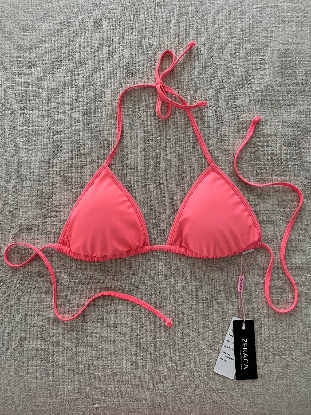 NWT Zeraca Coral Triangle Bikini Top - Size M